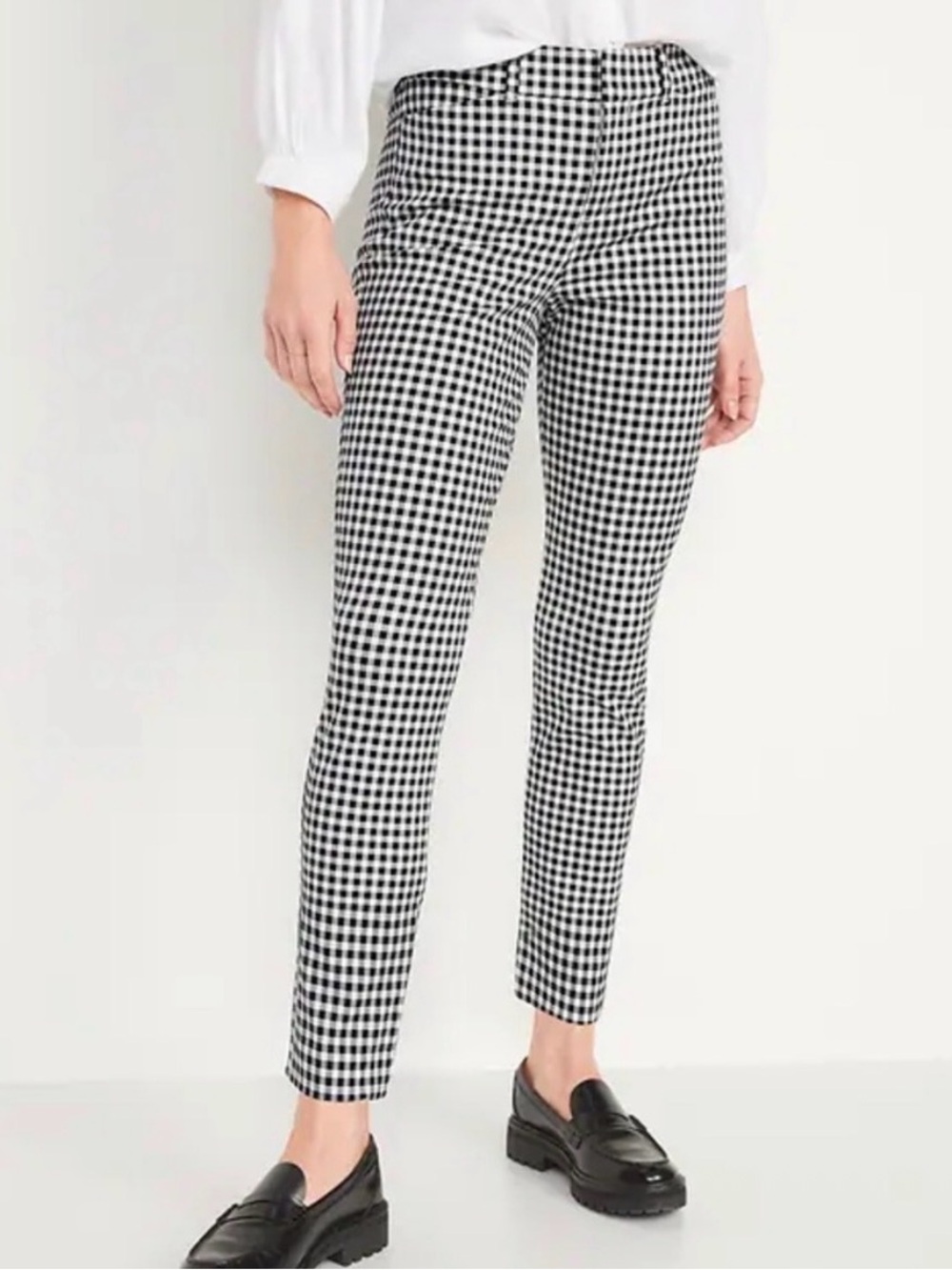 Black & White Gingham Ankle Pants